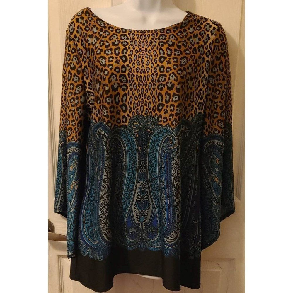 Sunny Leigh Leopard and Paisley Tunic Size Medium